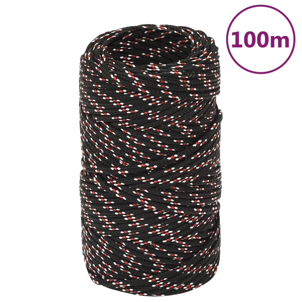 fekete polipropilén hajókötél 2 mm 100 m