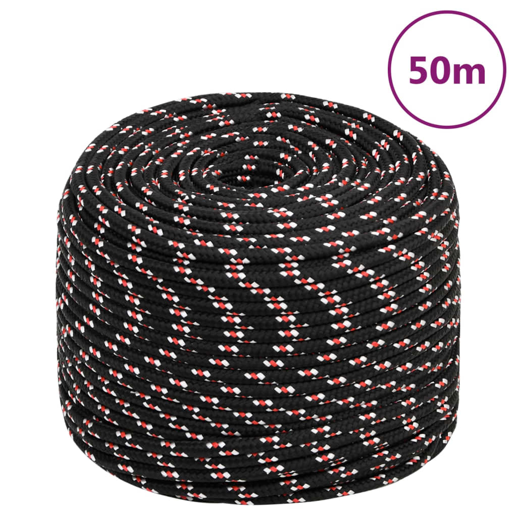 fekete polipropilén hajókötél 6 mm 50 m