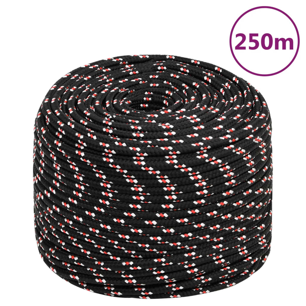 fekete polipropilén hajókötél 6 mm 250 m