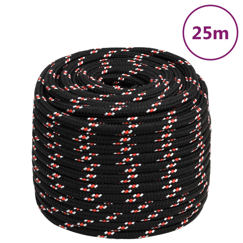 fekete polipropilén hajókötél 16 mm 25 m