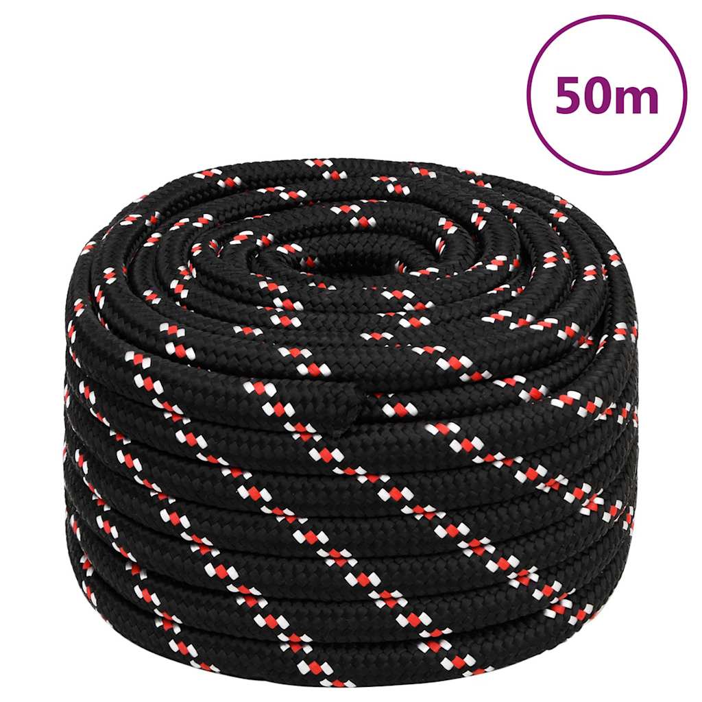 fekete polipropilén hajókötél 20 mm 50 m