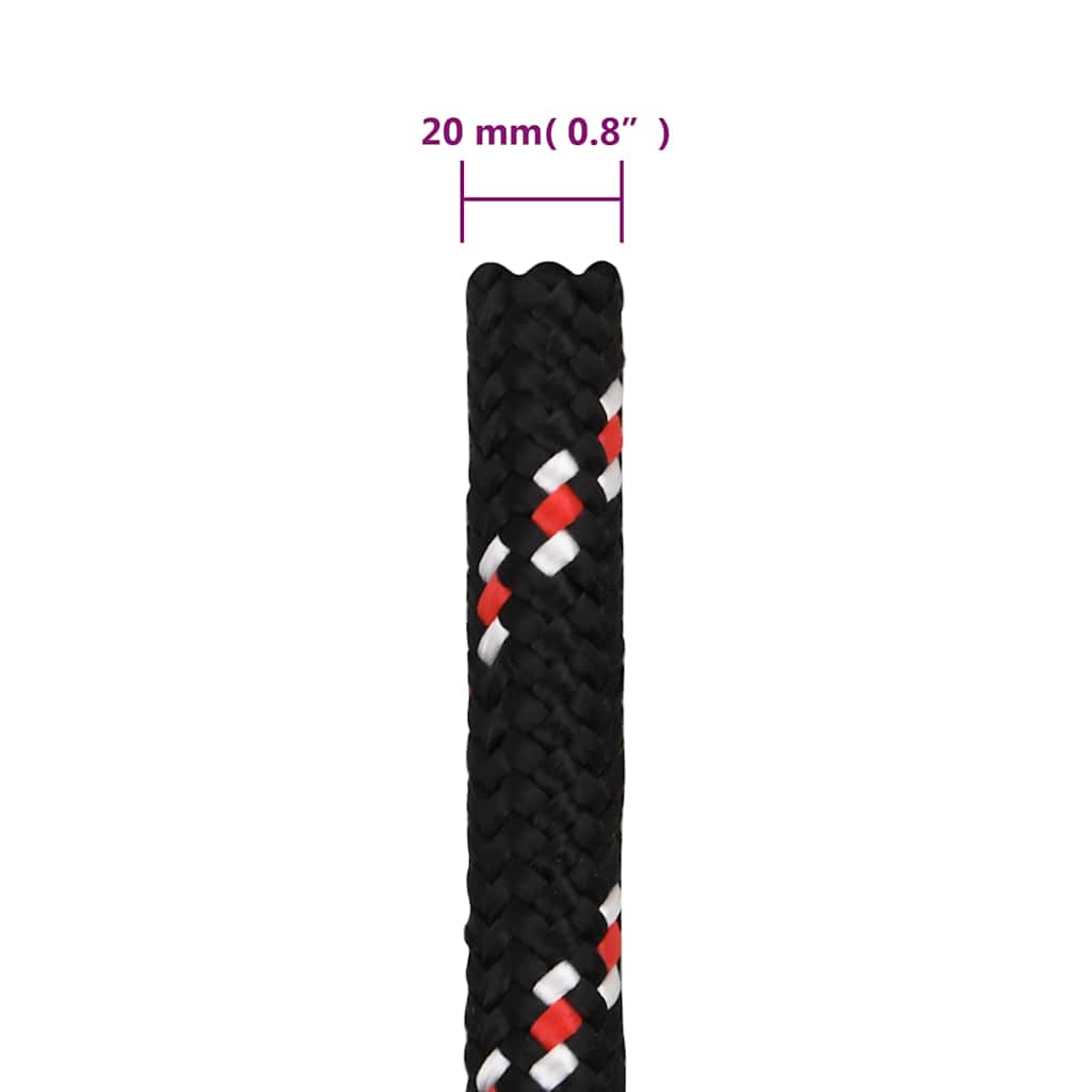 fekete polipropilén hajókötél 20 mm 50 m
