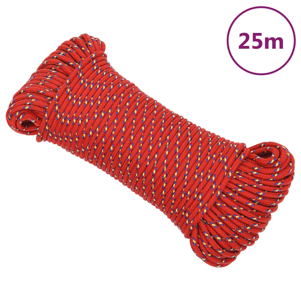 piros polipropilén hajókötél 3 mm 25 m