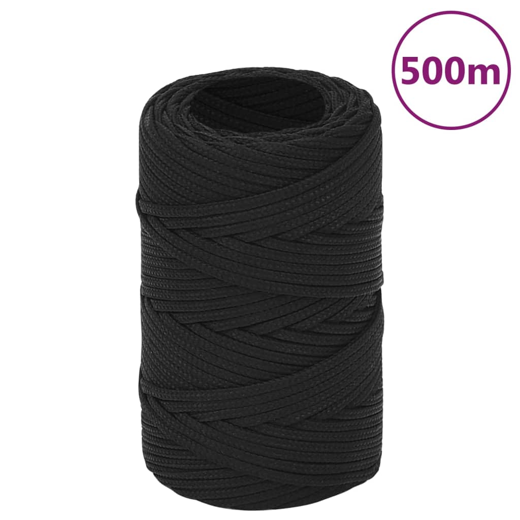 teljesen fekete polipropilén hajókötél 2 mm 500 m
