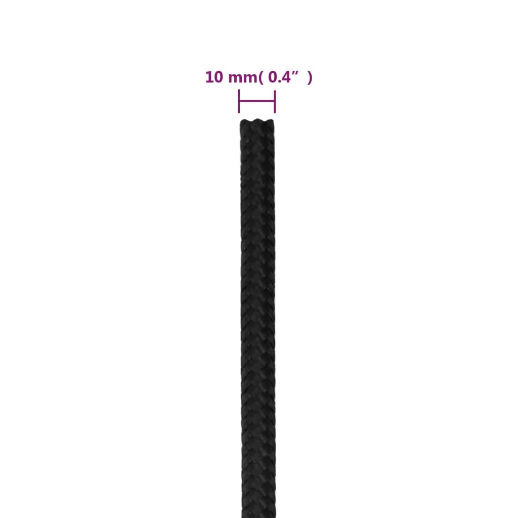 teljesen fekete polipropilén hajókötél 10 mm 100 m