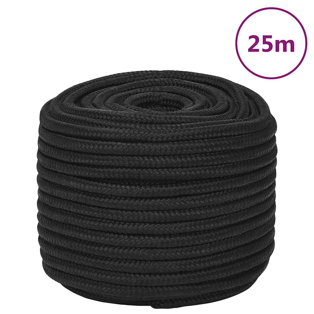 teljesen fekete polipropilén hajókötél 12 mm 25 m