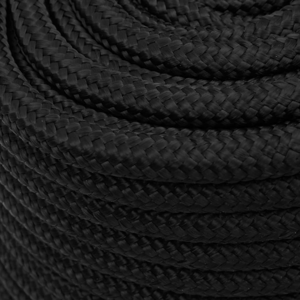 teljesen fekete polipropilén hajókötél 16 mm 50 m
