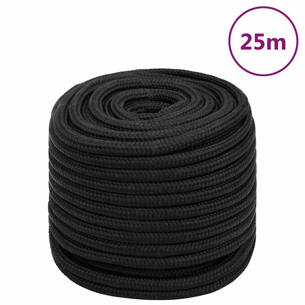 teljesen fekete polipropilén hajókötél 18 mm 25 m