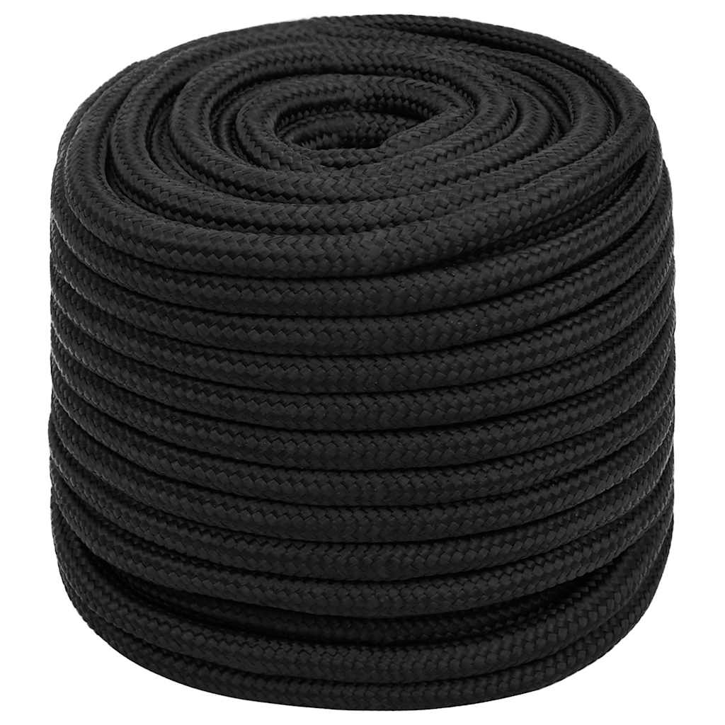teljesen fekete polipropilén hajókötél 18 mm 25 m