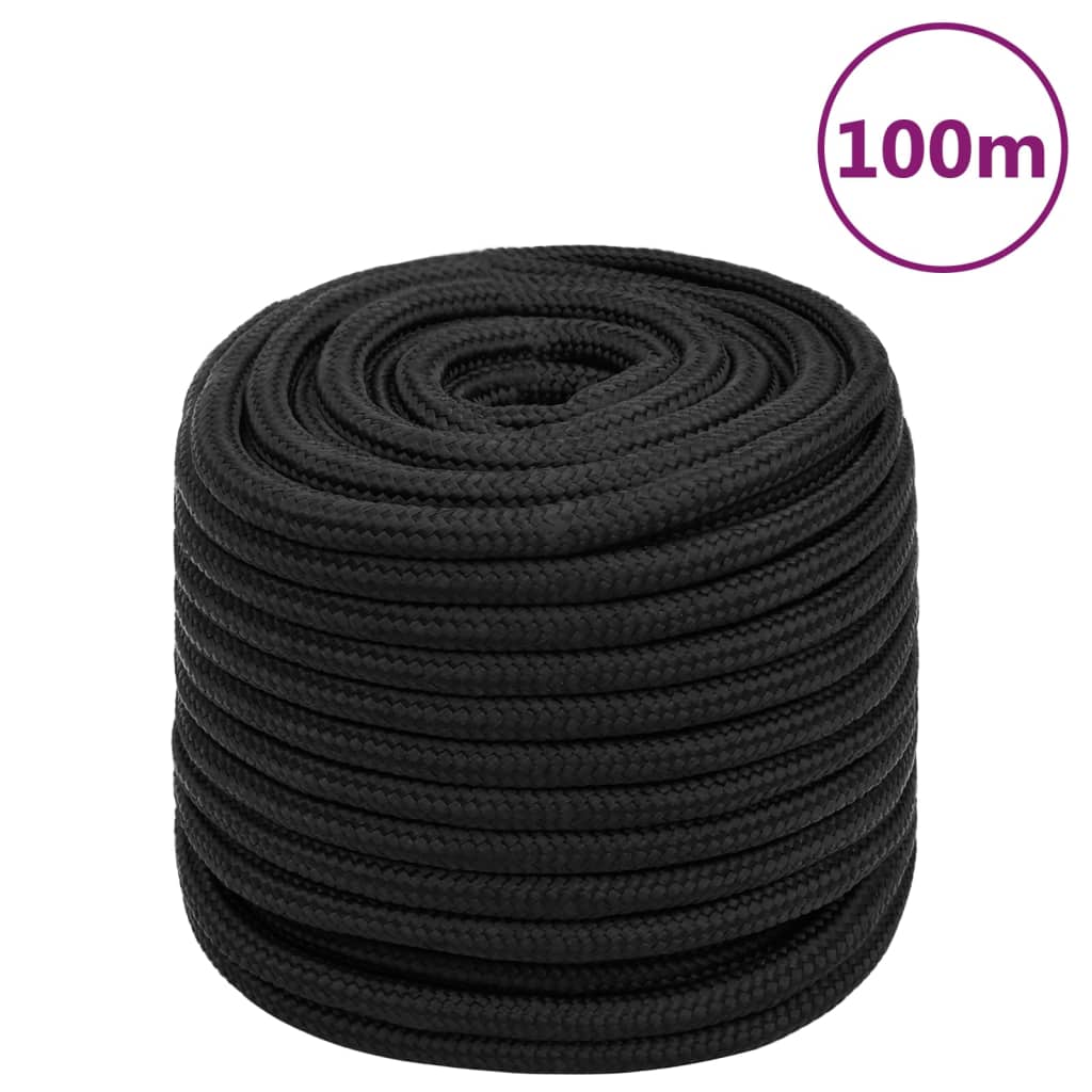 teljesen fekete polipropilén hajókötél 18 mm 100 m