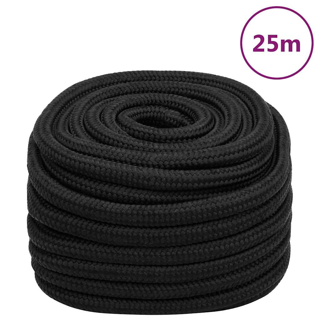 teljesen fekete polipropilén hajókötél 20 mm 25 m