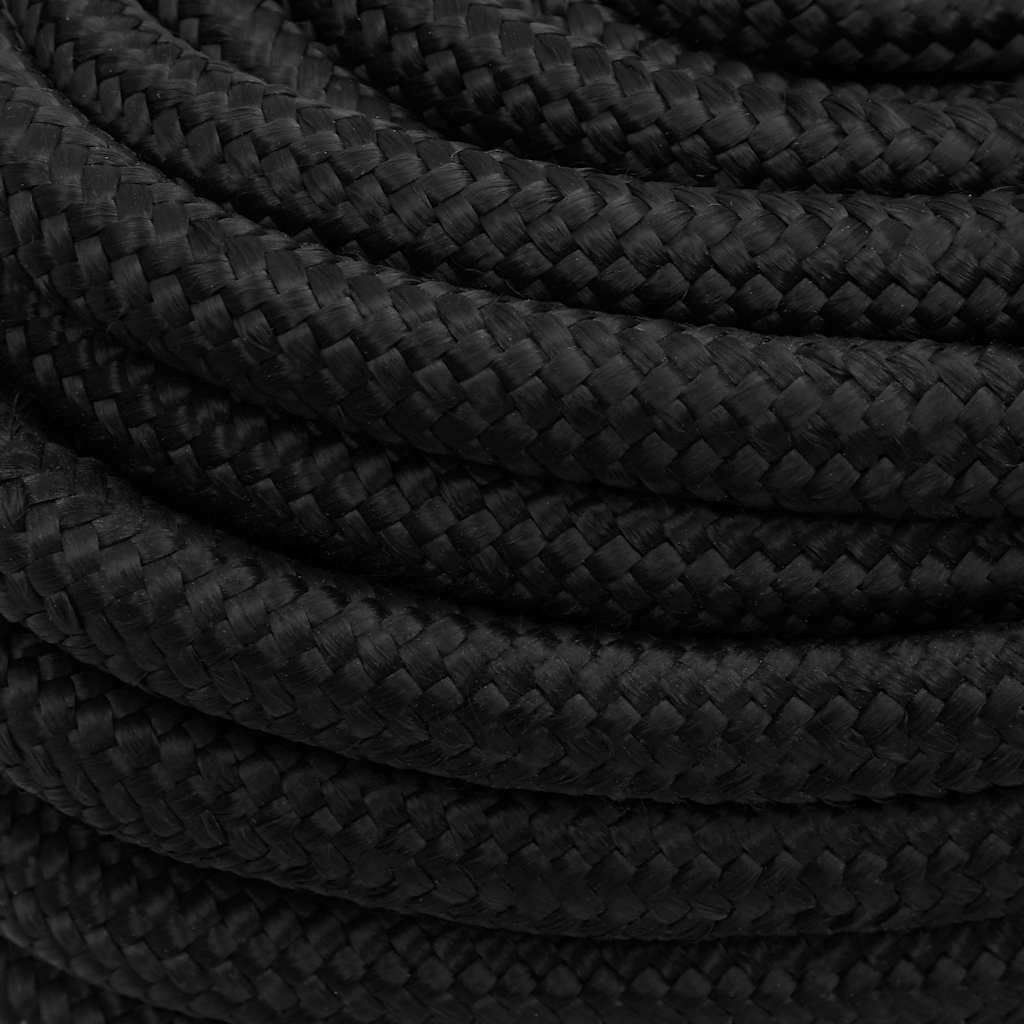 teljesen fekete polipropilén hajókötél 20 mm 25 m