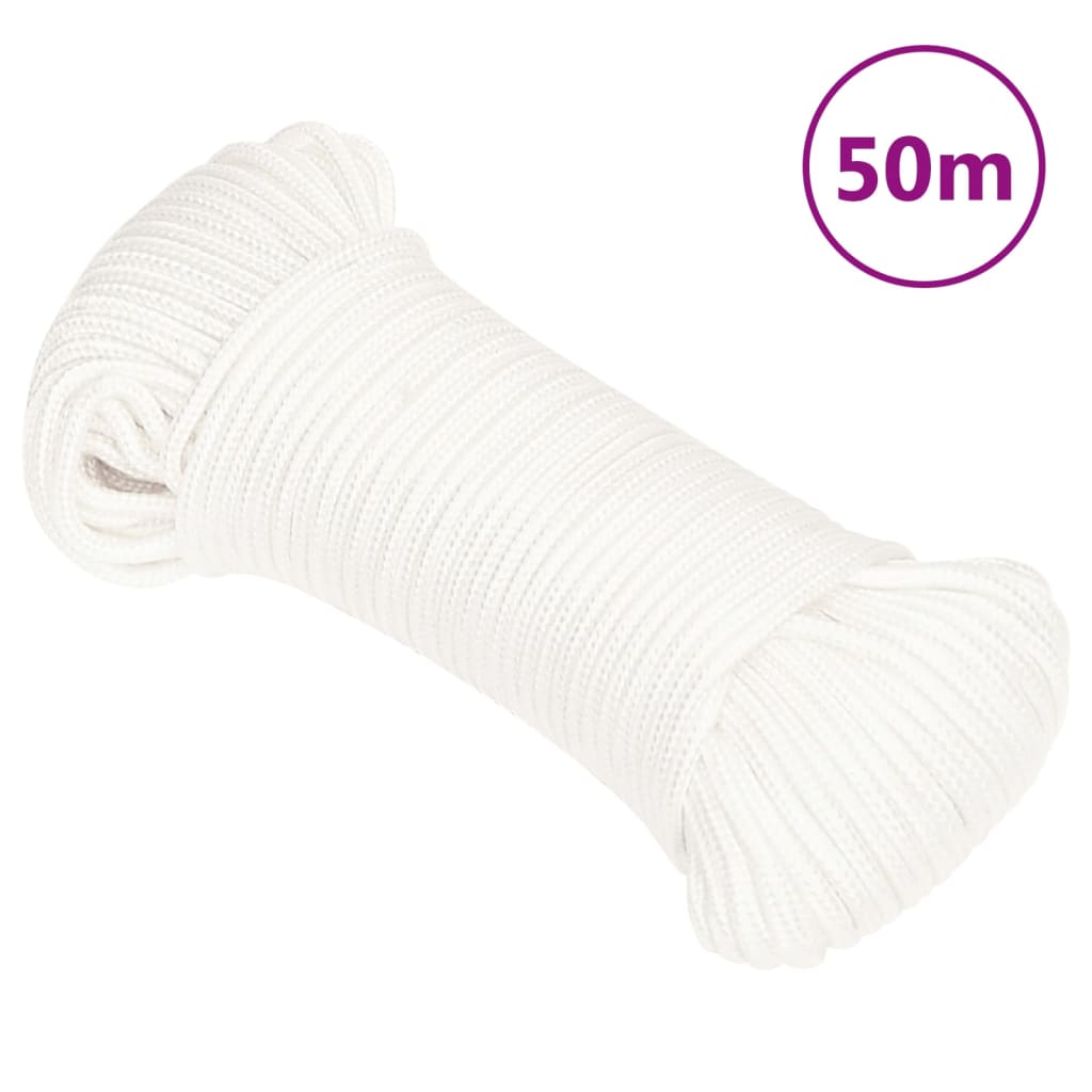 teljesen fehér polipropilén hajókötél 3 mm 50 m