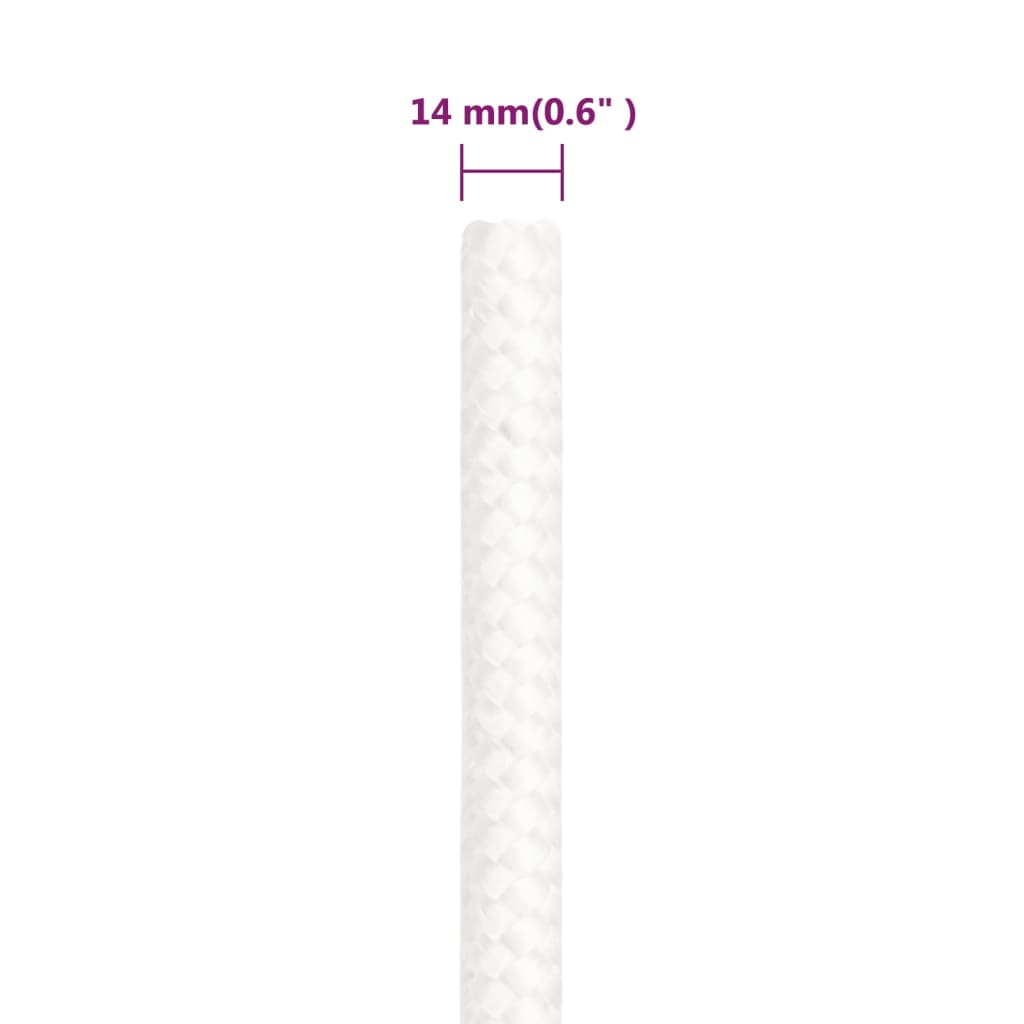 teljesen fehér polipropilén hajókötél 14 mm 100 m
