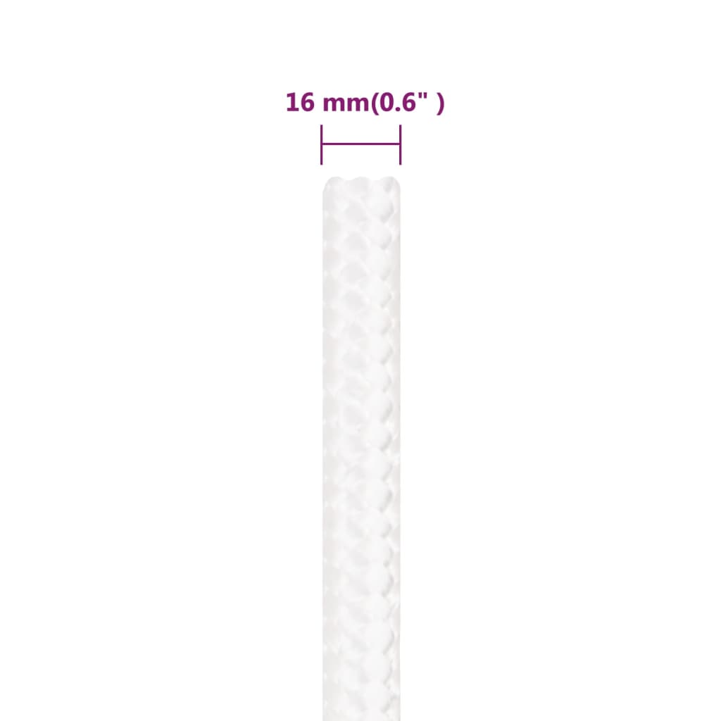 teljesen fehér polipropilén hajókötél 16 mm 250 m