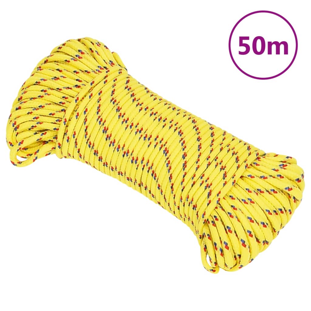 sárga polipropilén hajókötél 4 mm 50 m