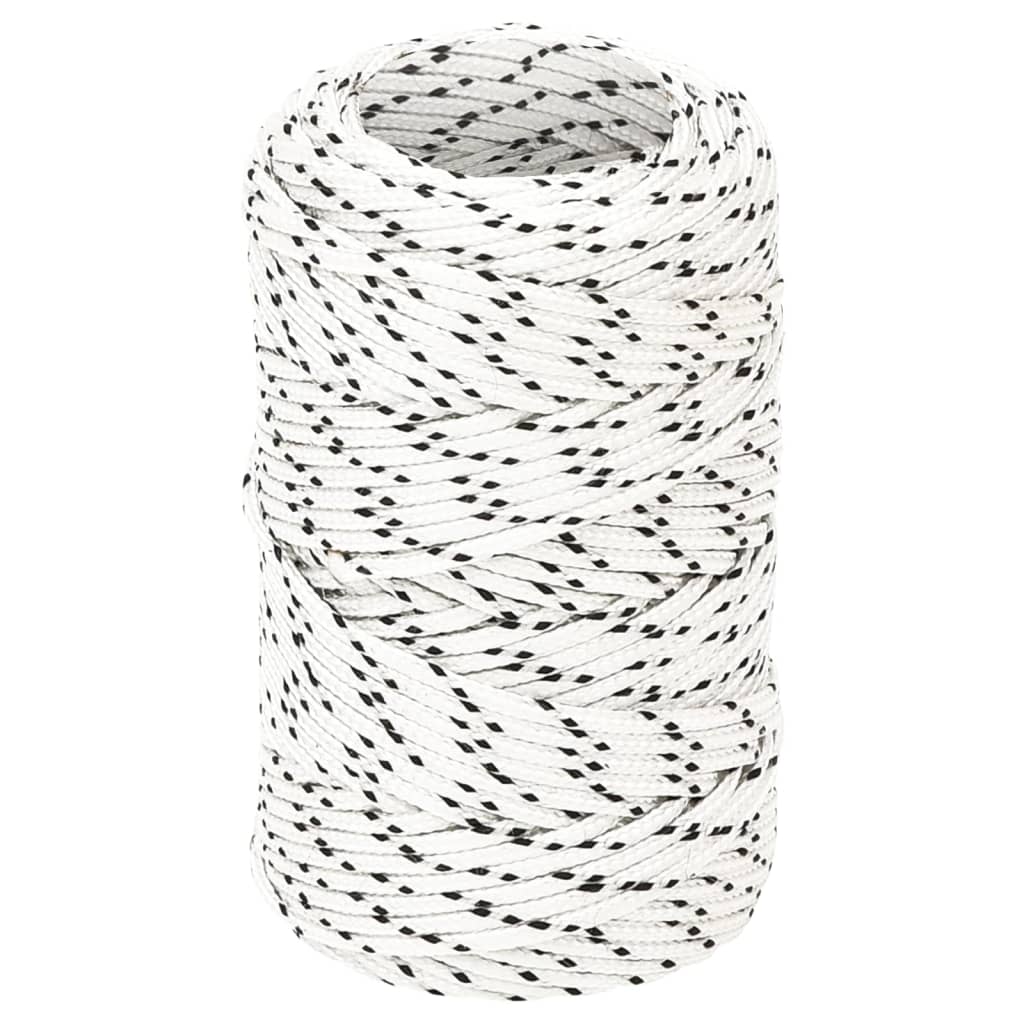 fehér poliészter fonott csónakkötél 2 mm x 50 m