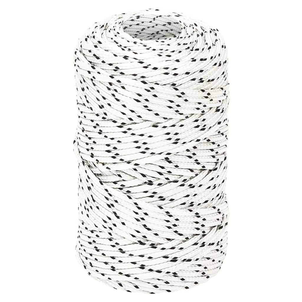 fehér poliészter fonott csónakkötél 2 mm x 250 m