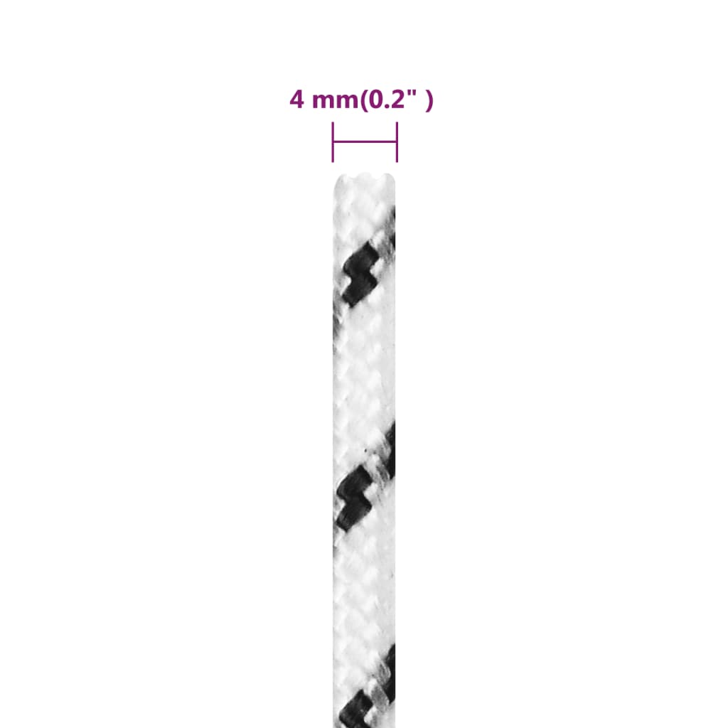 fehér poliészter fonott csónakkötél 4 mm x 250 m