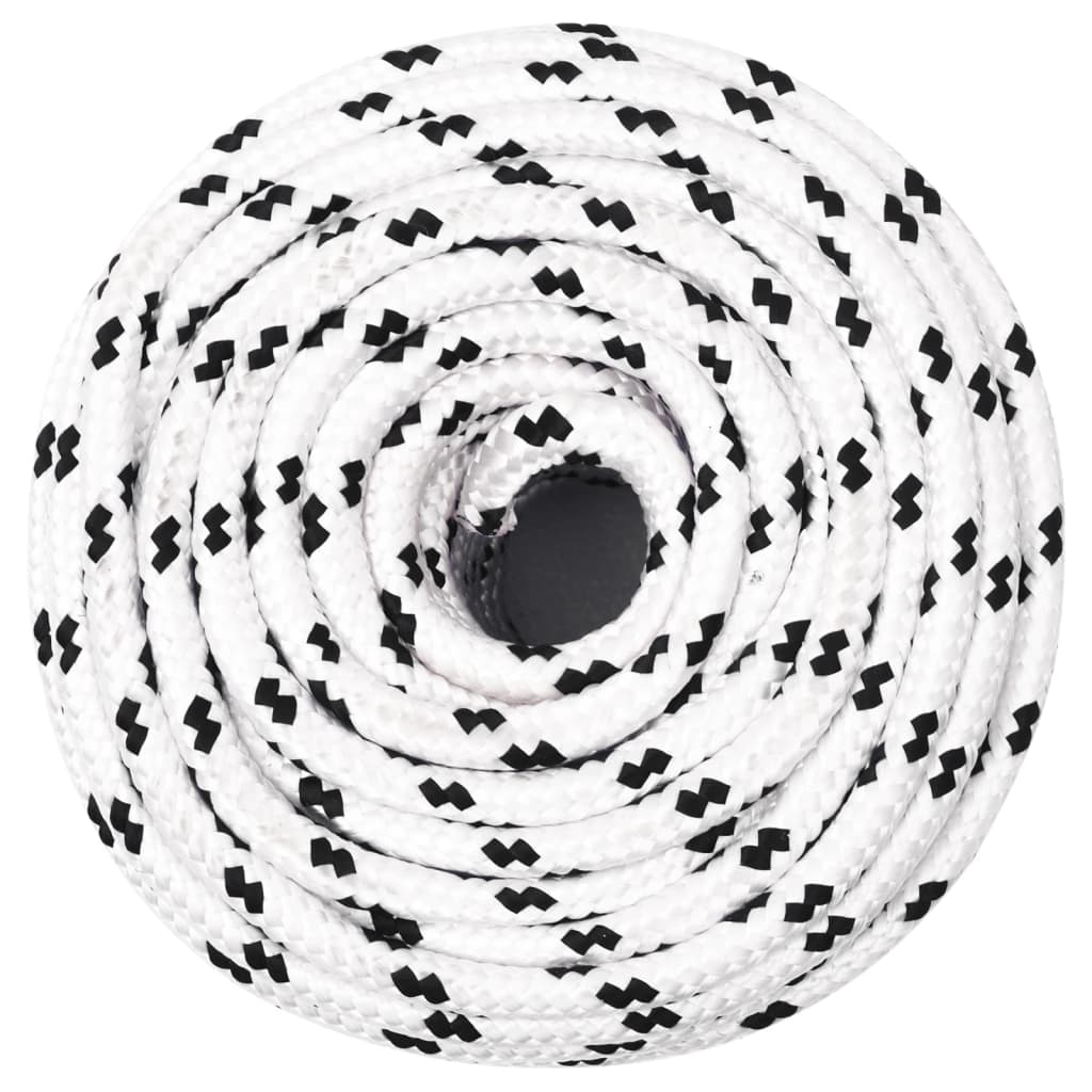 fehér poliészter fonott csónakkötél 8 mm x 25 m