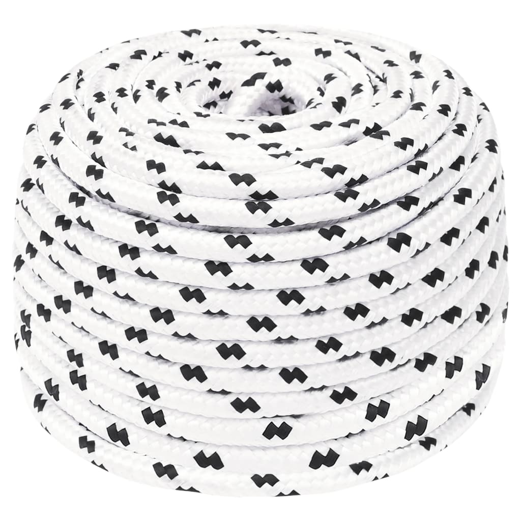 fehér poliészter fonott csónakkötél 8 mm x 100 m