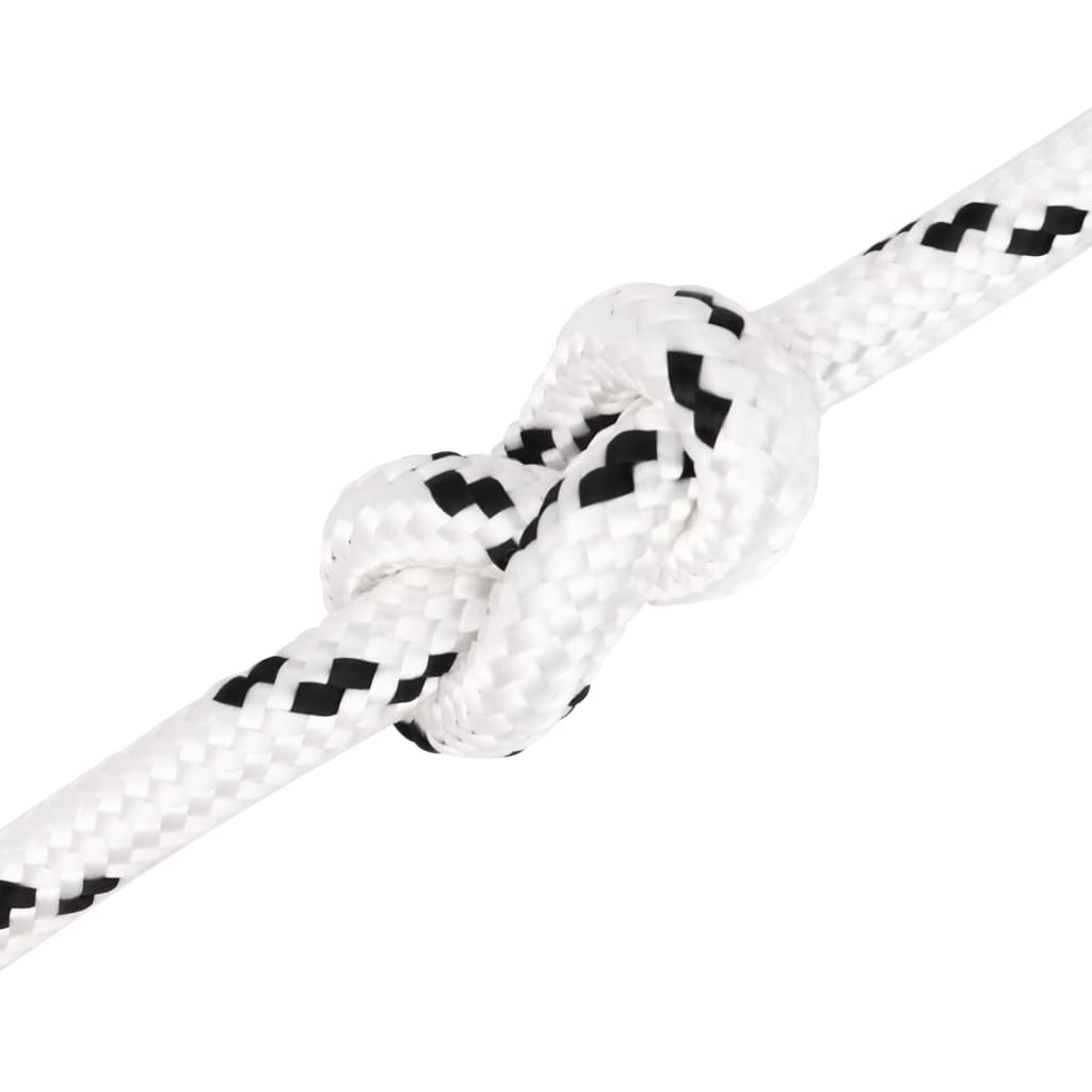 fehér poliészter fonott csónakkötél 12 mm x 25 m