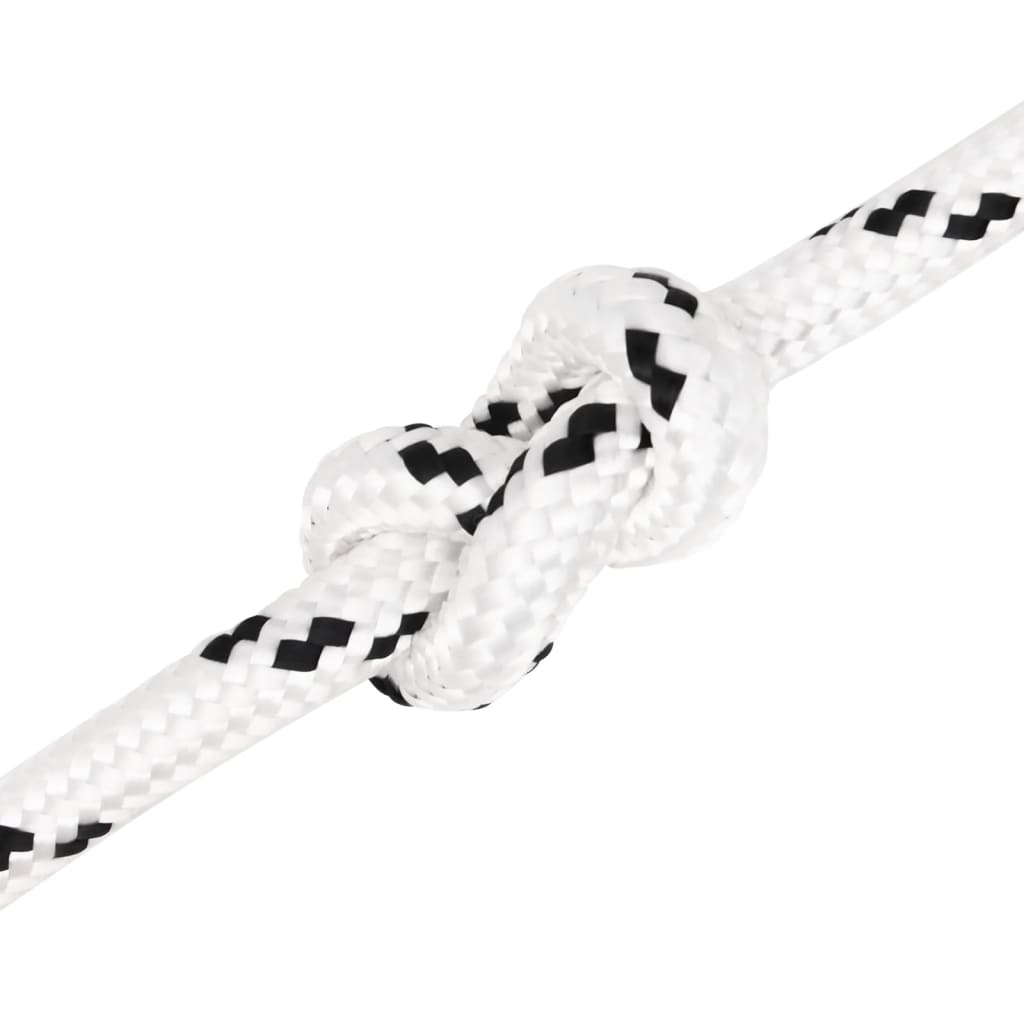 fehér poliészter fonott csónakkötél 14 mm x 250 m