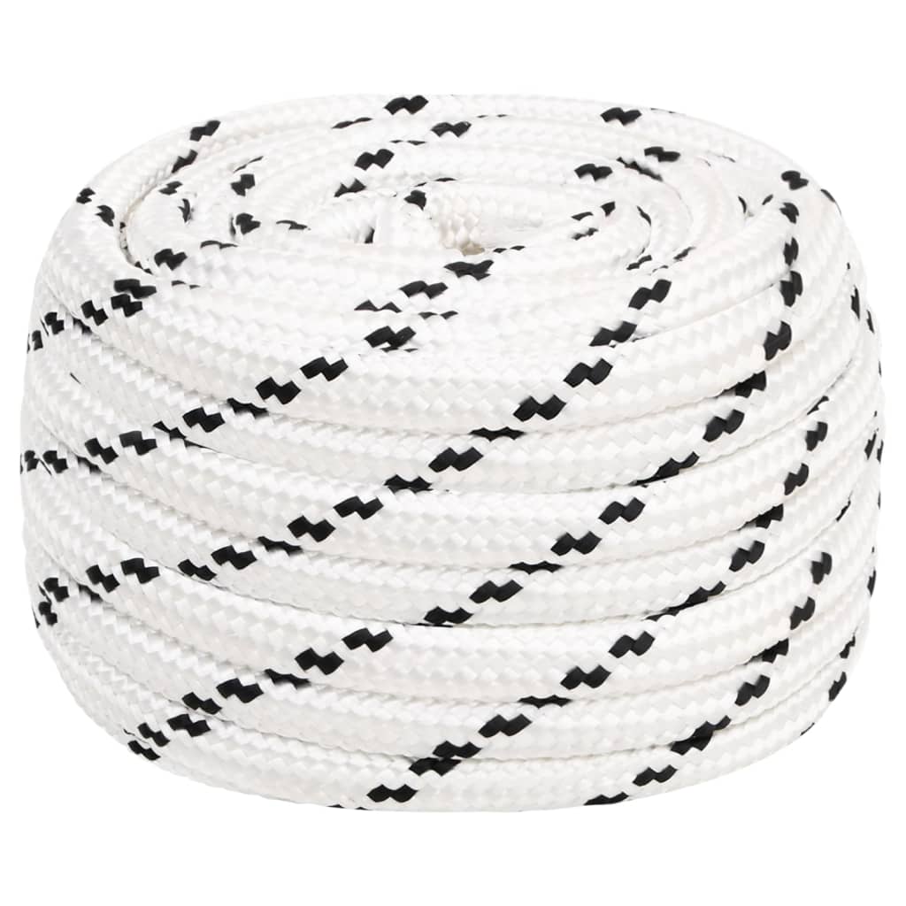 fehér poliészter fonott csónakkötél 16 mm x 50 m