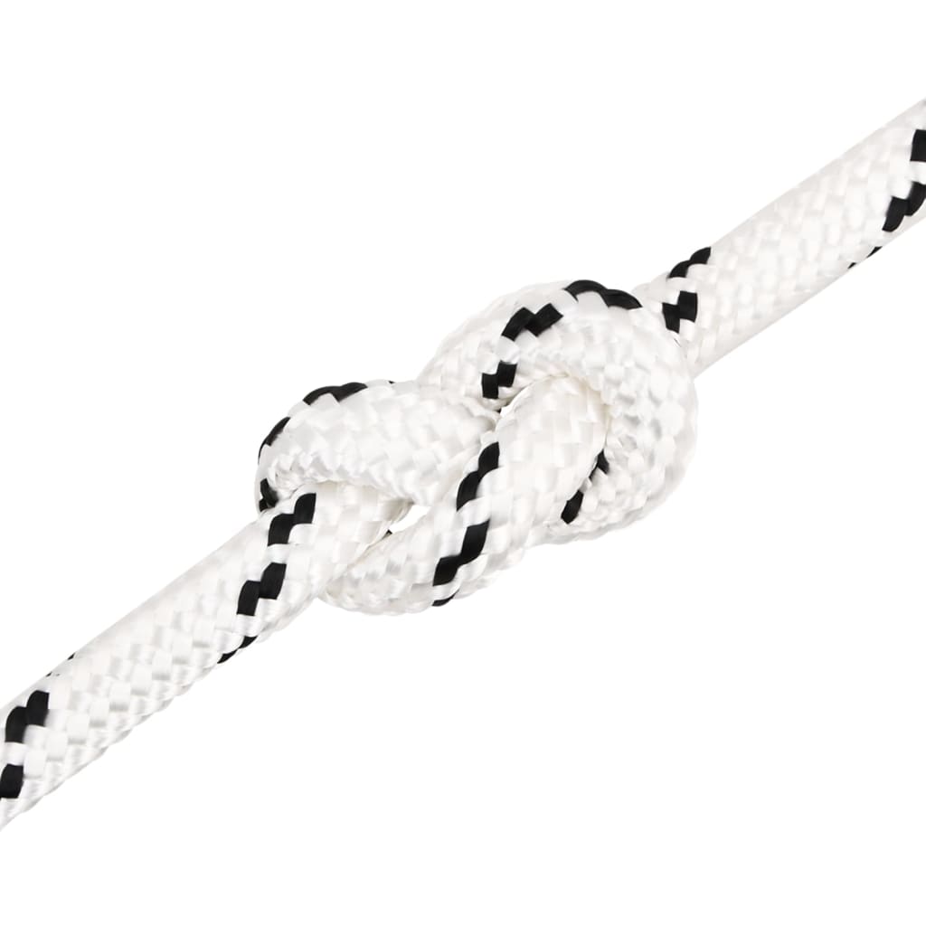 fehér poliészter fonott csónakkötél 18 mm x 25 m