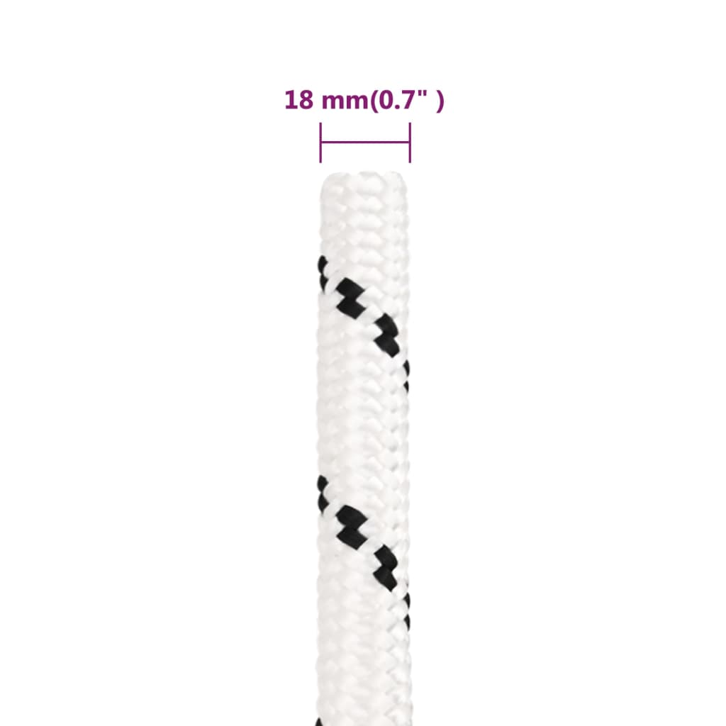 fehér poliészter munkakötél 18 mm 100 m