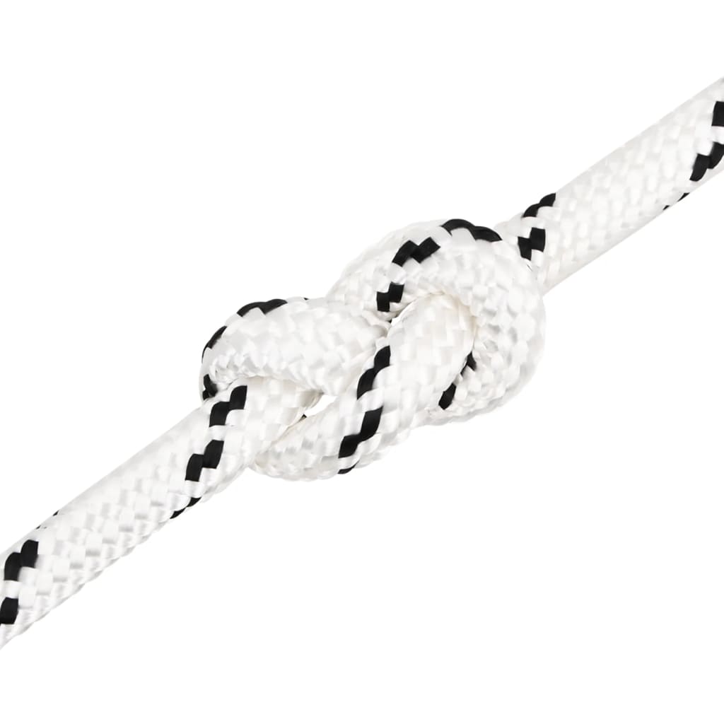fehér poliészter fonott csónakkötél 20 mm x 100 m