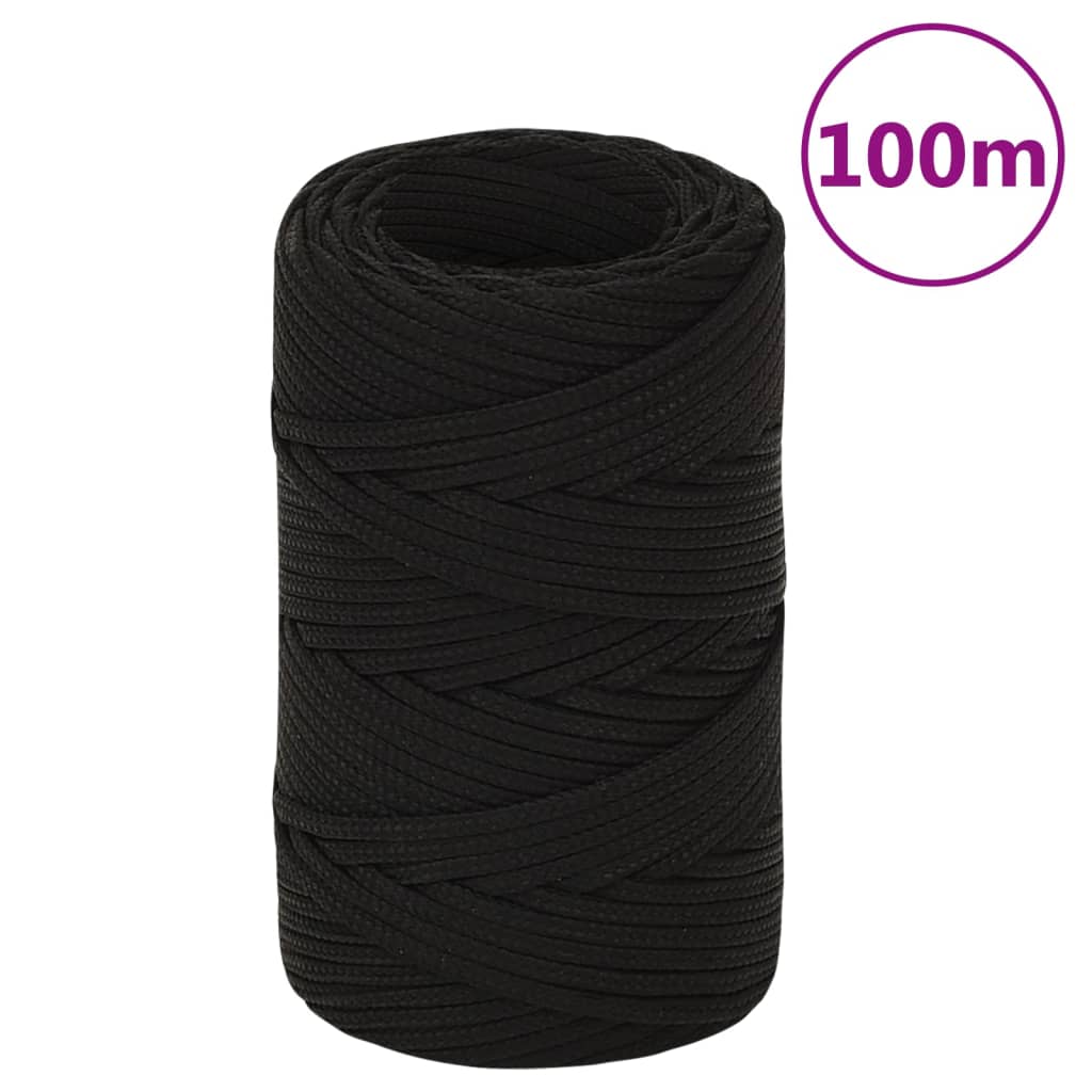 fekete poliészter munkakötél 2 mm 100 m