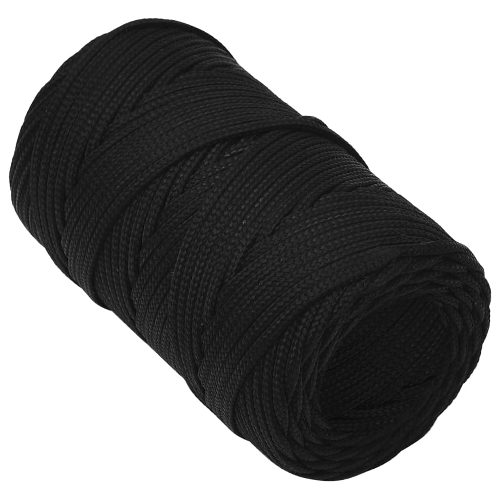 fekete poliészter munkakötél 2 mm 100 m