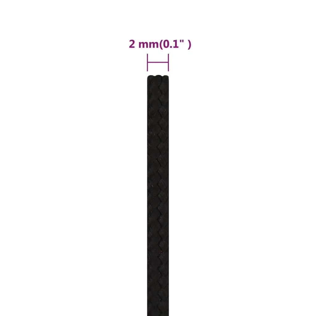 fekete poliészter munkakötél 2 mm 100 m