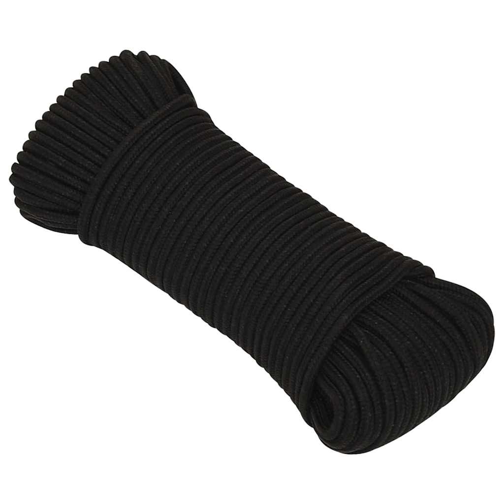 fekete poliészter munkakötél 3 mm 50 m