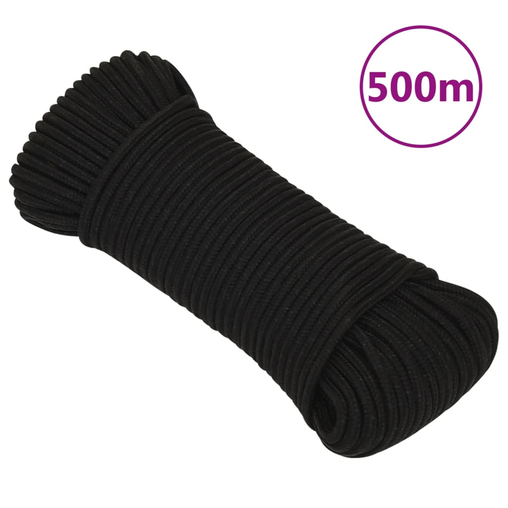 fekete poliészter munkakötél 3 mm 500 m
