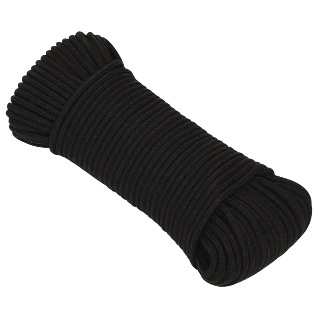 fekete poliészter munkakötél 4 mm 50 m