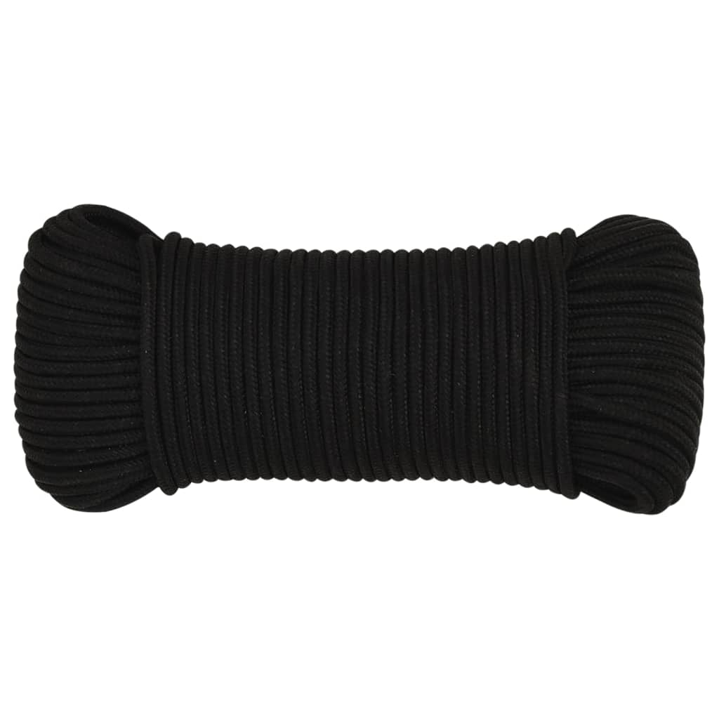 fekete poliészter munkakötél 4 mm 50 m