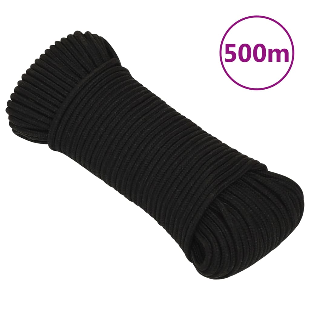 fekete poliészter munkakötél 4 mm 500 m