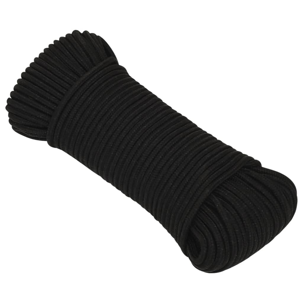 fekete poliészter munkakötél 5 mm 100 m