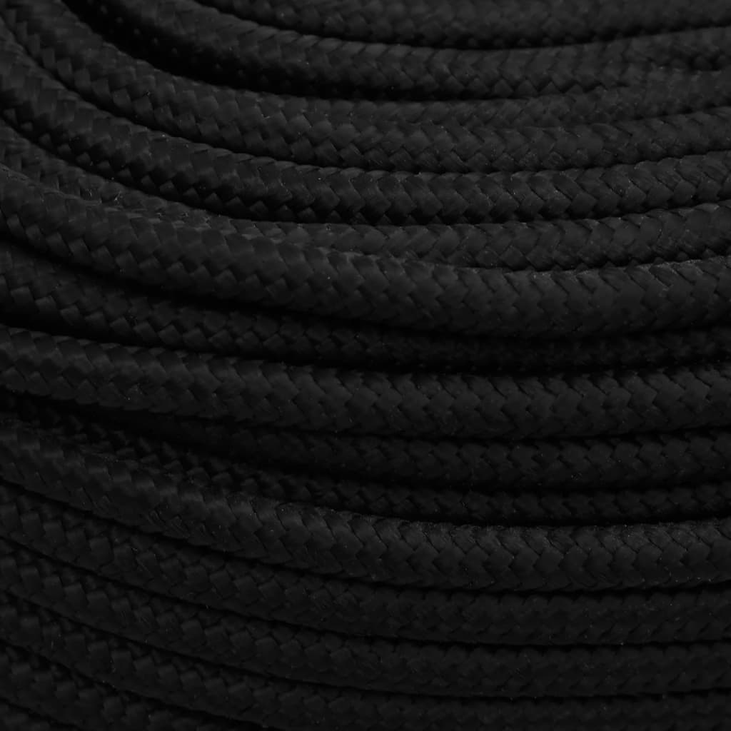 fekete poliészter munkakötél 6 mm 250 m