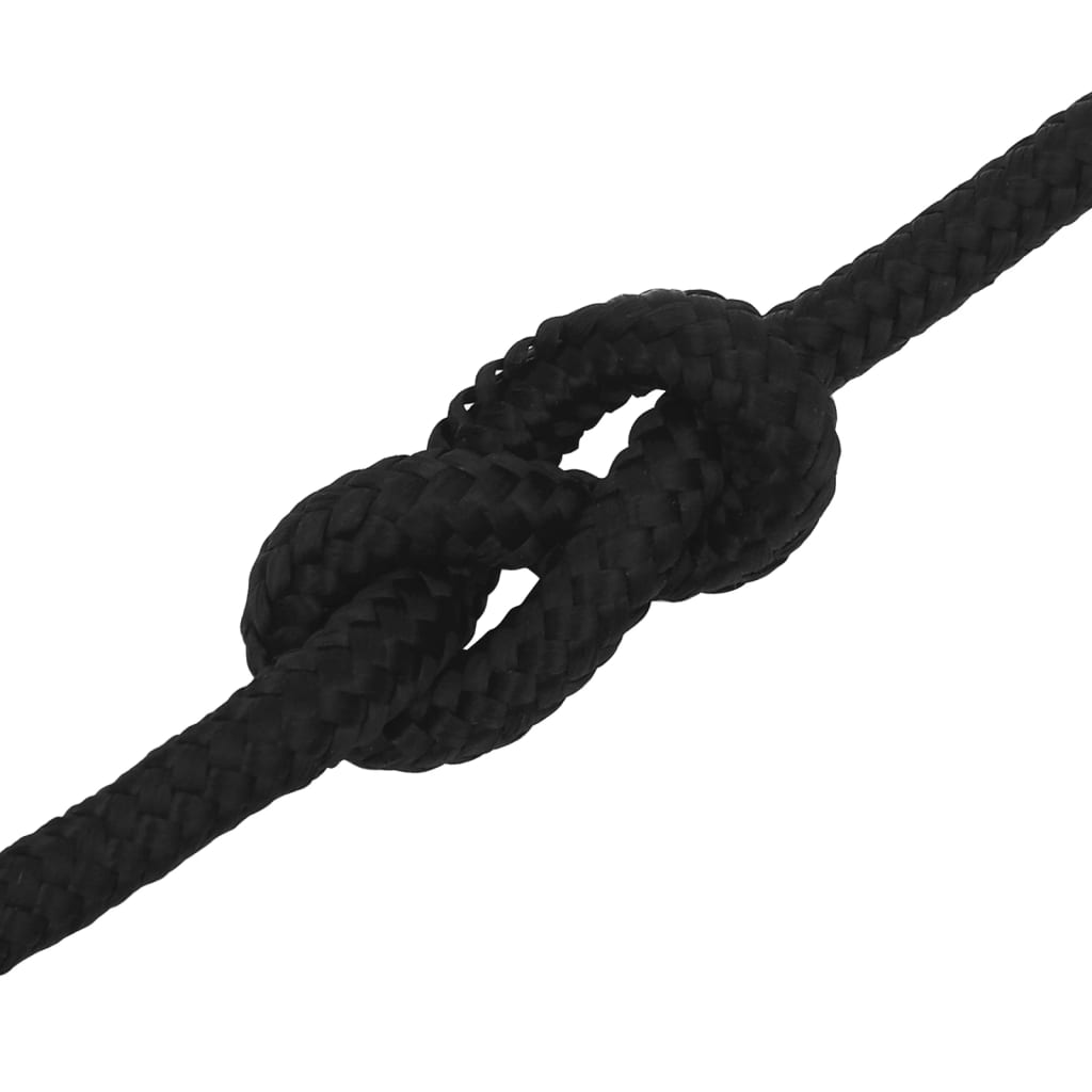 fekete poliészter munkakötél 12 mm 25 m