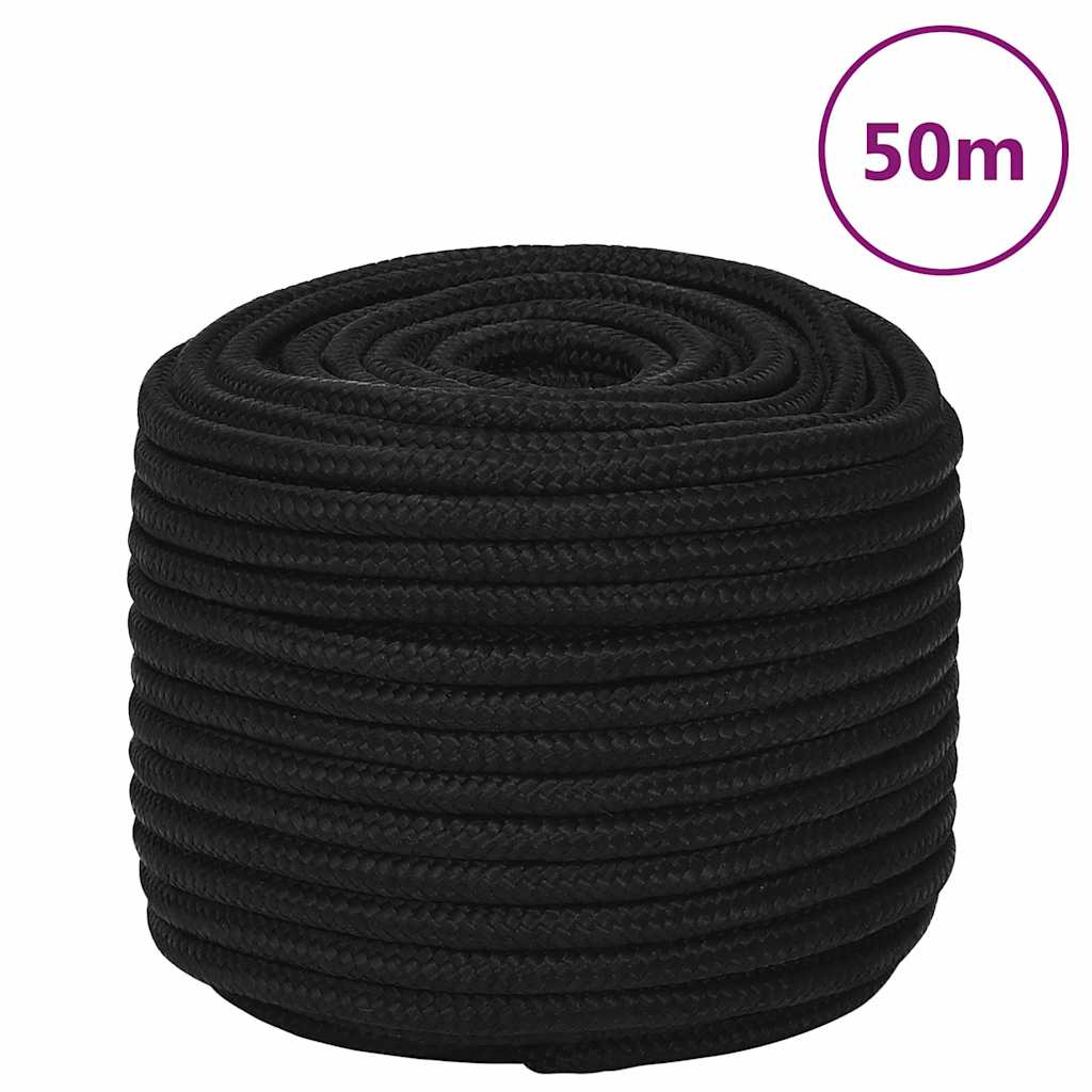 fekete poliészter munkakötél 14 mm 50 m