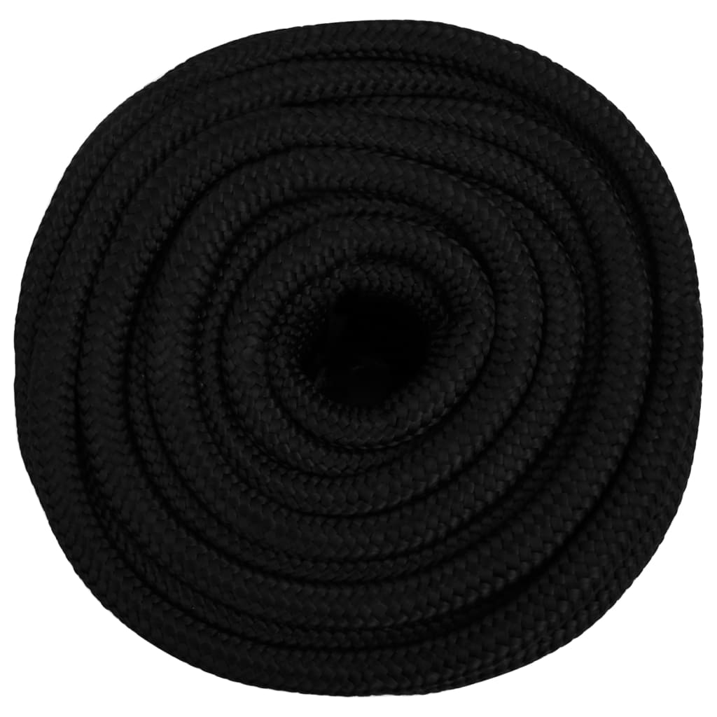 fekete poliészter munkakötél 16 mm 50 m