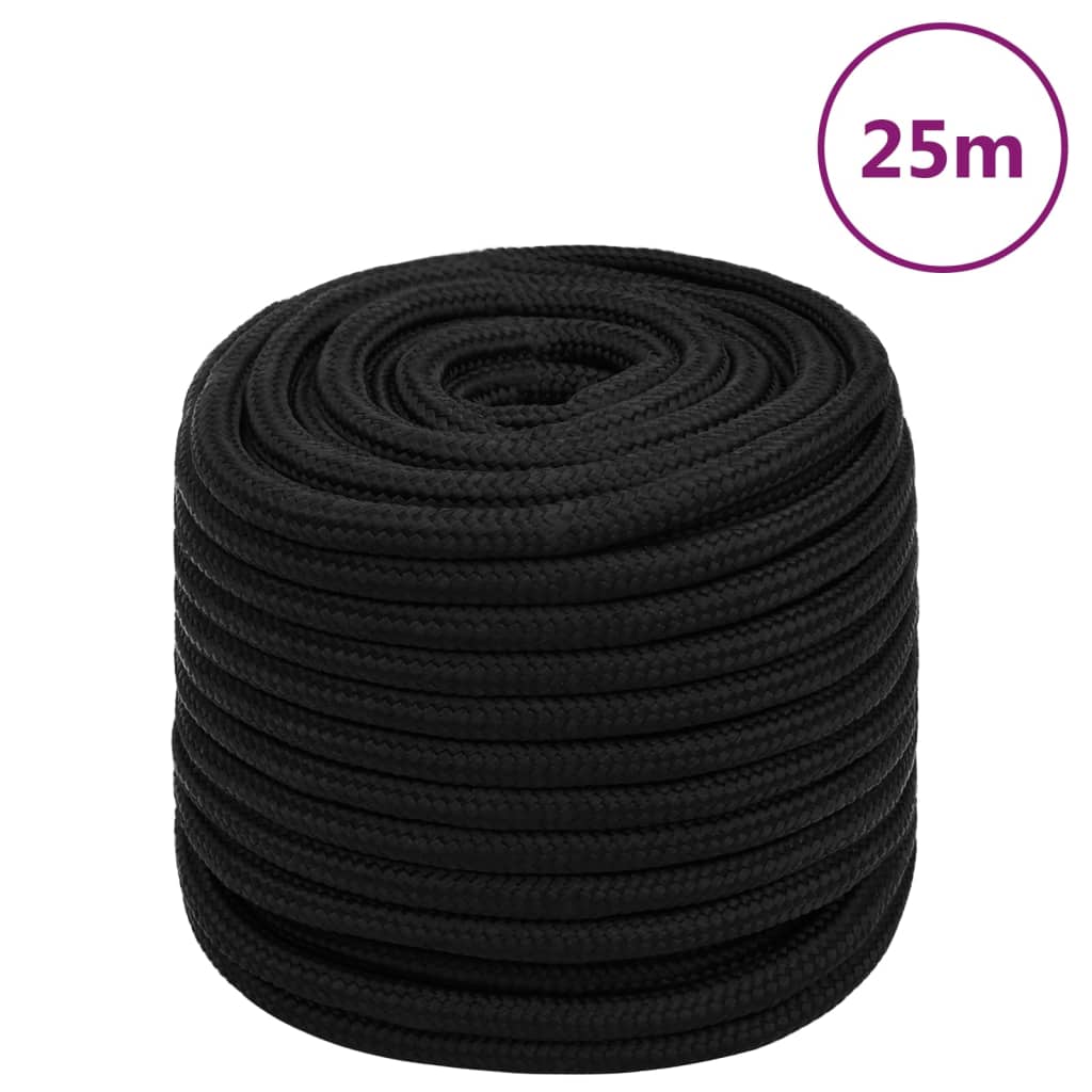 fekete poliészter munkakötél 18 mm 25 m