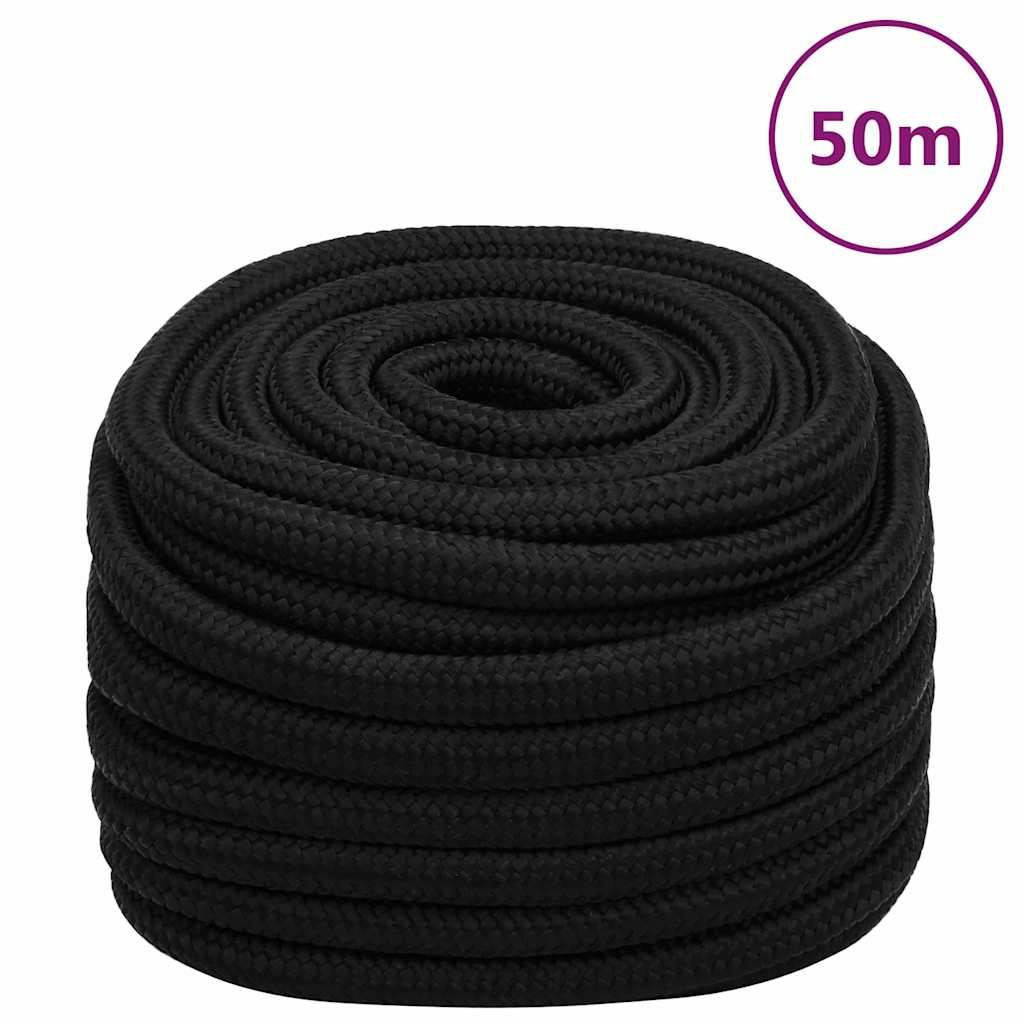 fekete poliészter munkakötél 25 mm 50 m