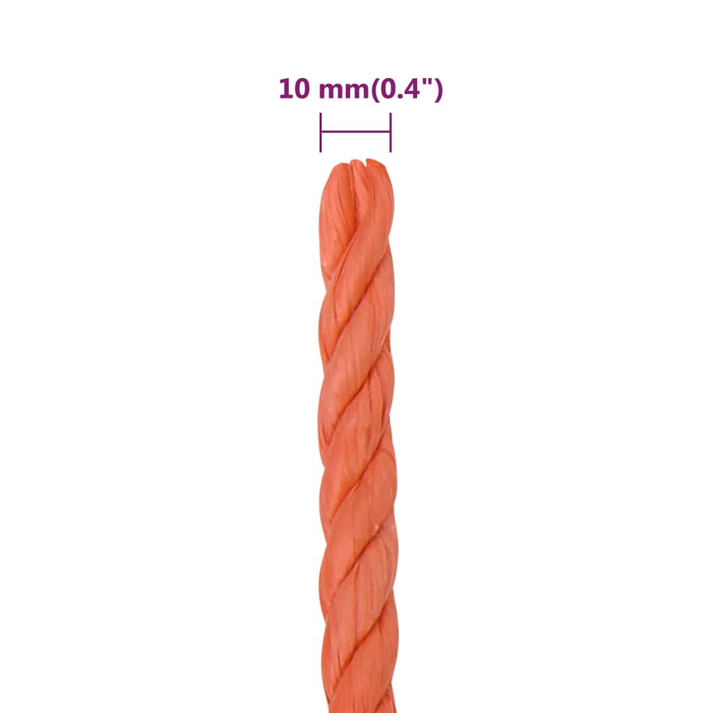 narancssárga polipropilén munkakötél 10 mm 25 m