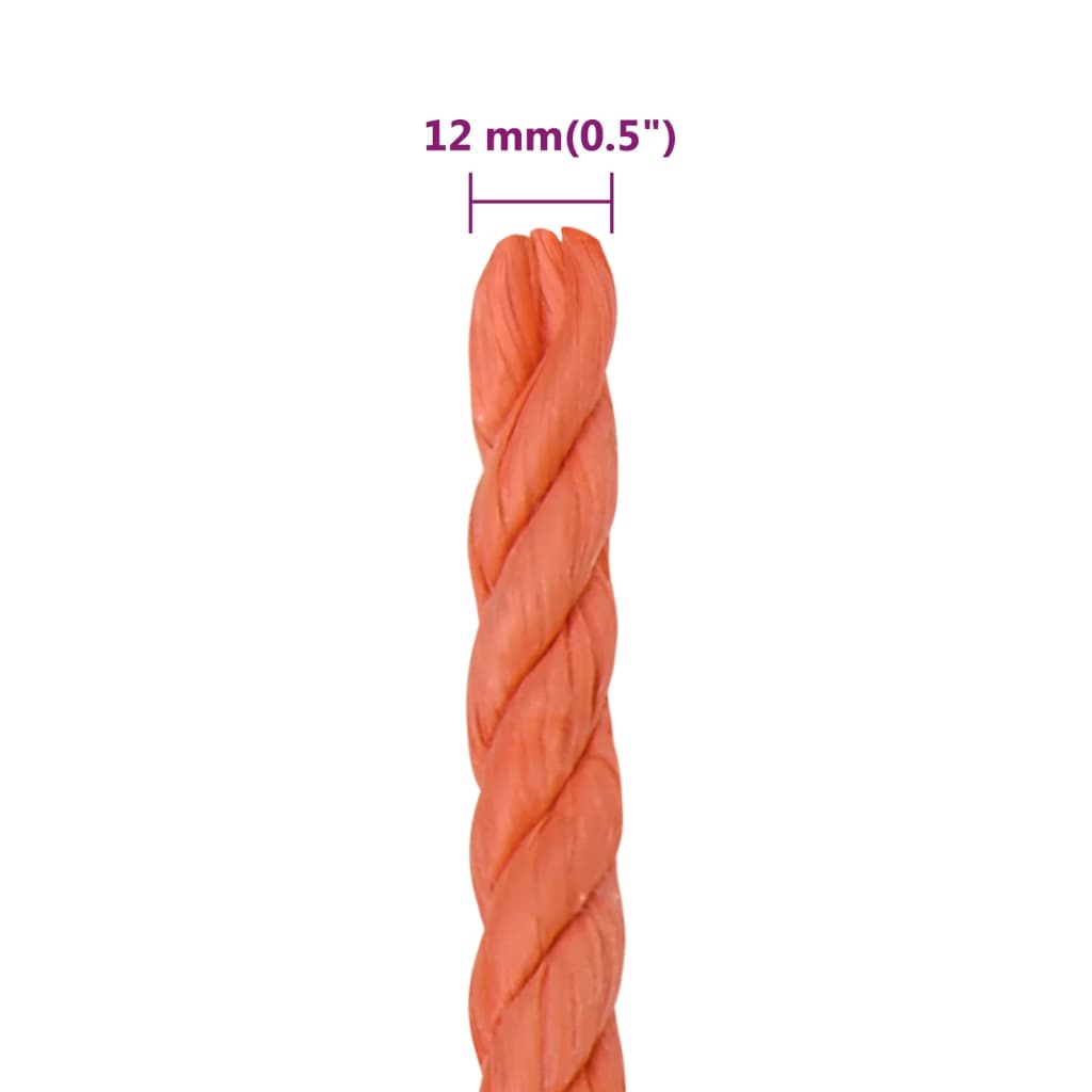 narancssárga polipropilén munkakötél 12 mm 25 m