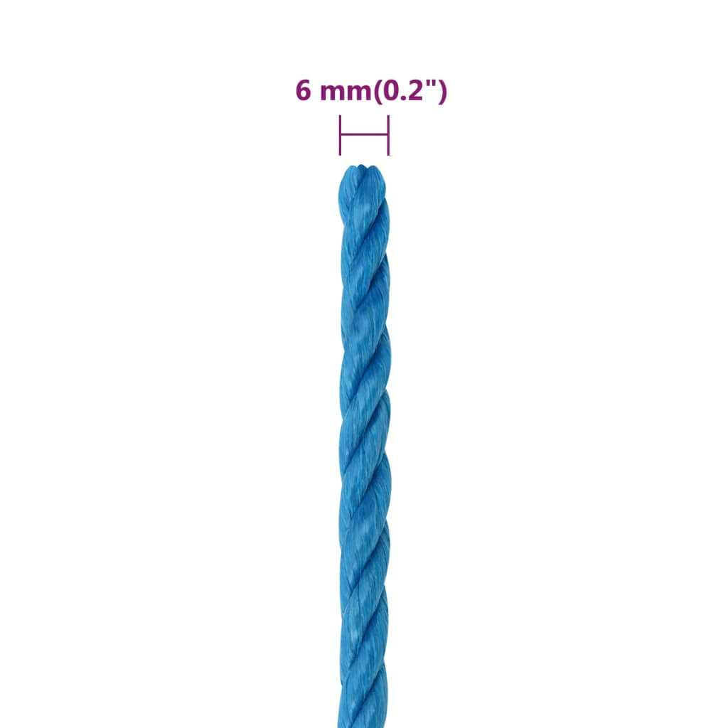 kék polipropilén munkakötél 6 mm 100 m