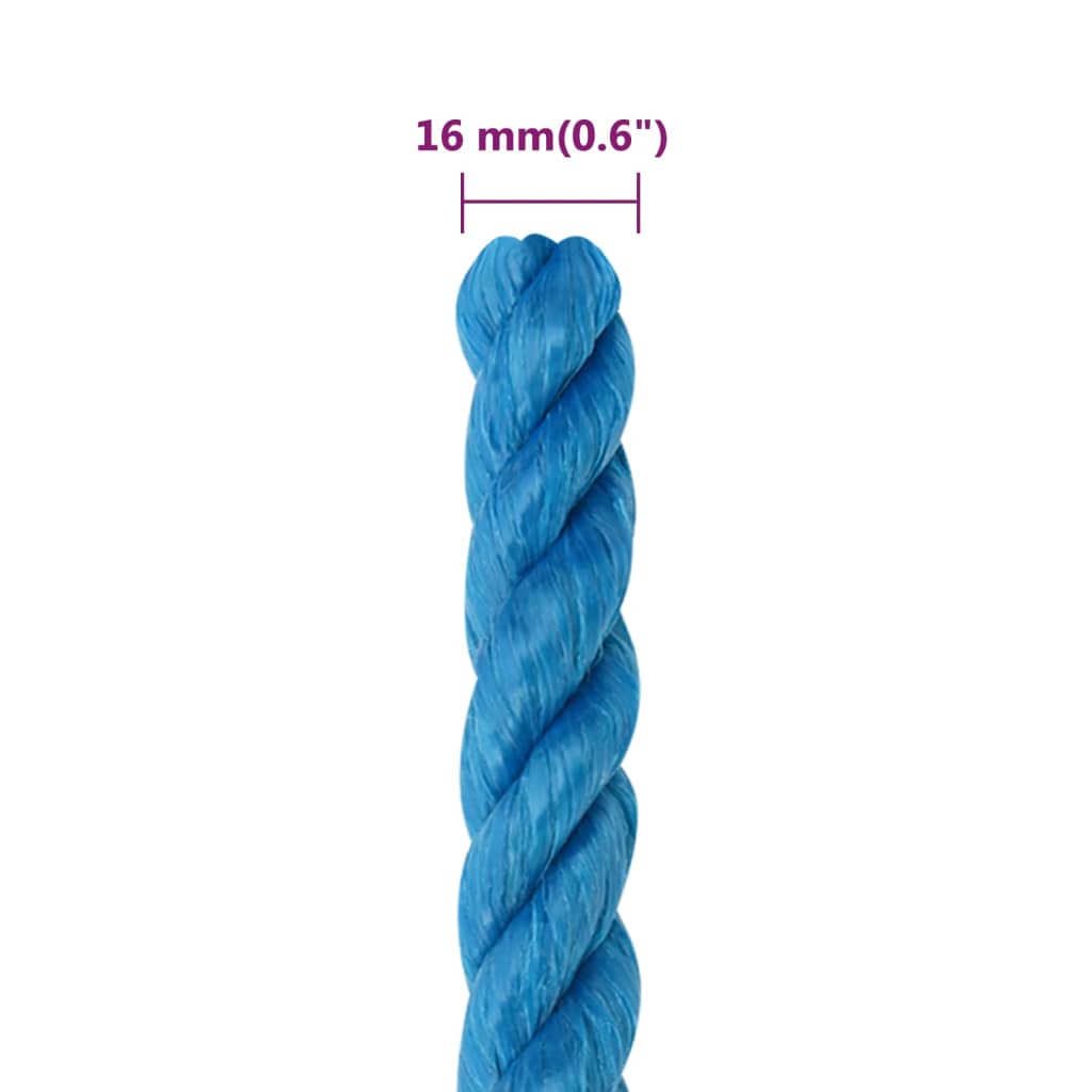 kék polipropilén munkakötél 16 mm 25 m